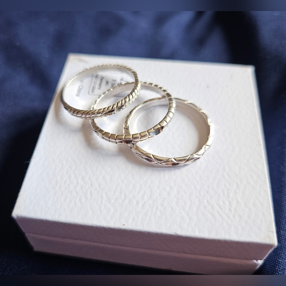 Jewelry - Vintage Sterling Silver Stacking Rings Set Of 3 Size 6